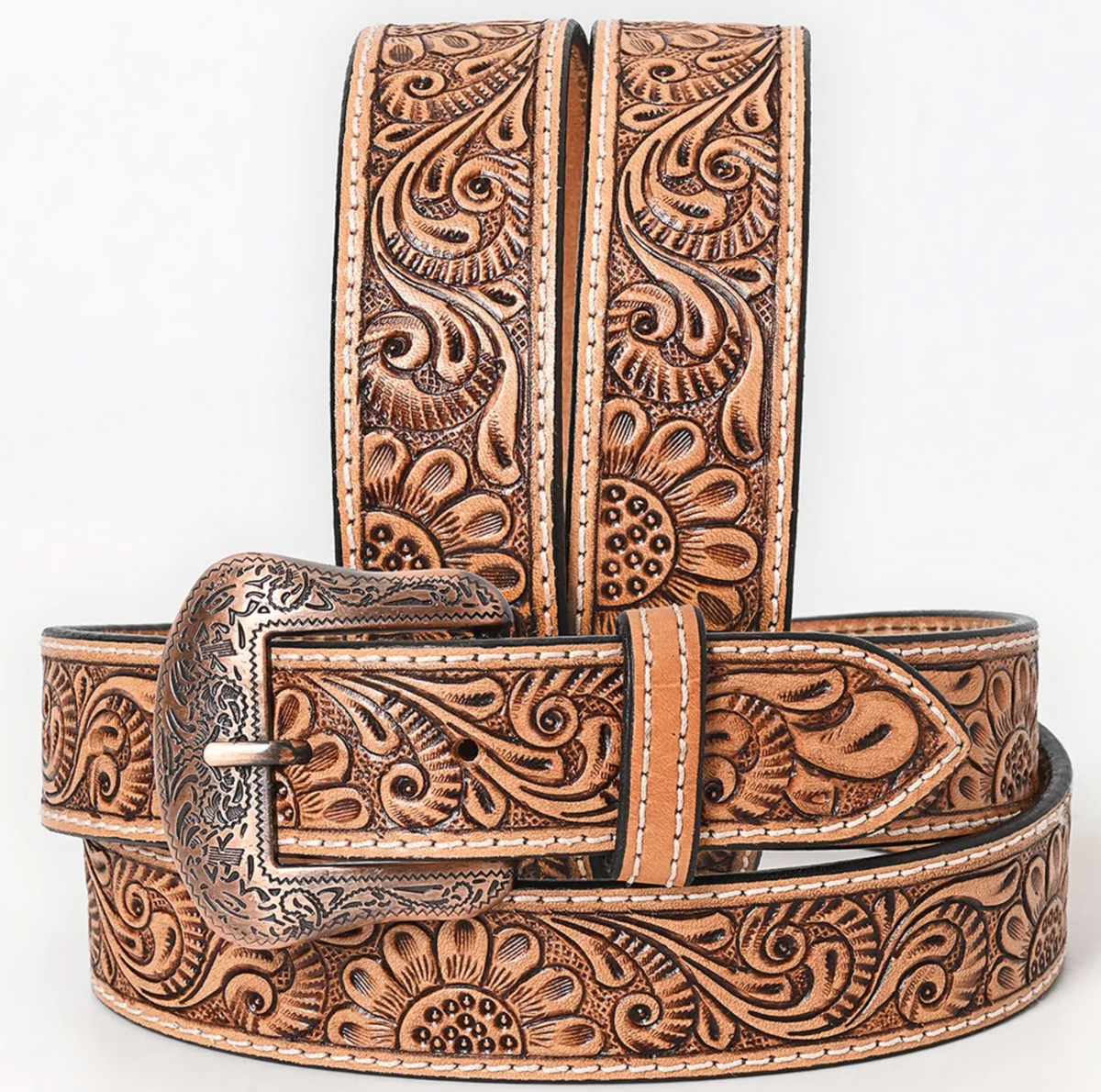 Hand Carved Western Leather Belt
