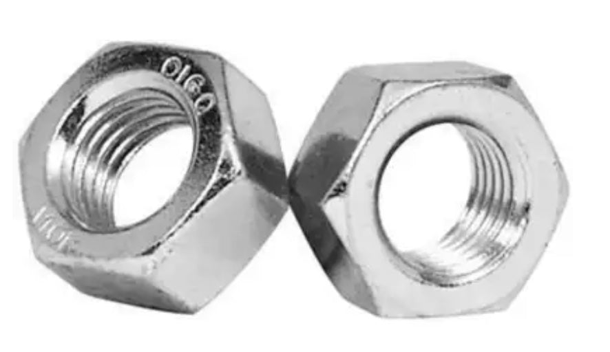 Hex Nut, M12-1.75, Zinc Plated, Class 10, Steel, Right Hand - 12459
