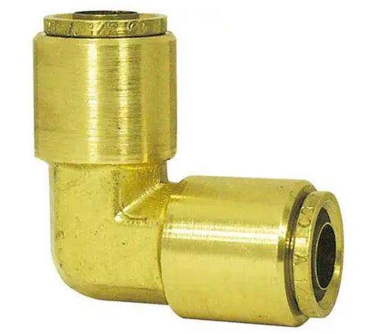 Air Brake Push-To-Connect Union Elbow, Brass, 3/8"