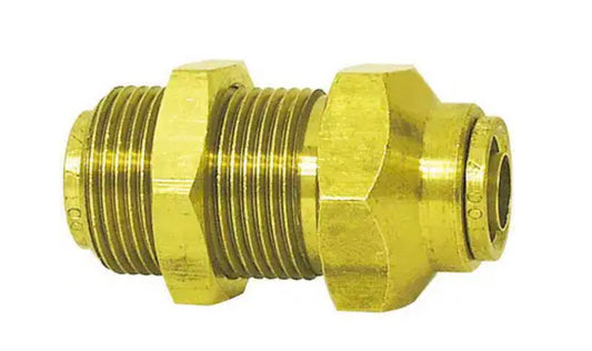 DOT Approved Air Brake Fitting Union, Push-To-Connect Fitting, Brass, 1/4 in. Tube OD - 91260