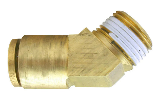 Brass, 45° Rigid, Male Connector, Air Brake, Push-to-Connect, 5/8 in. x 3/8 in.