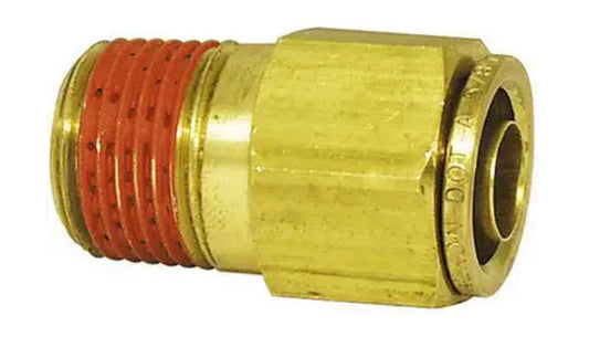 Brass, Male Straight Connector, Air Brake Push to Connect, 3/4 in. x 3/4 in.