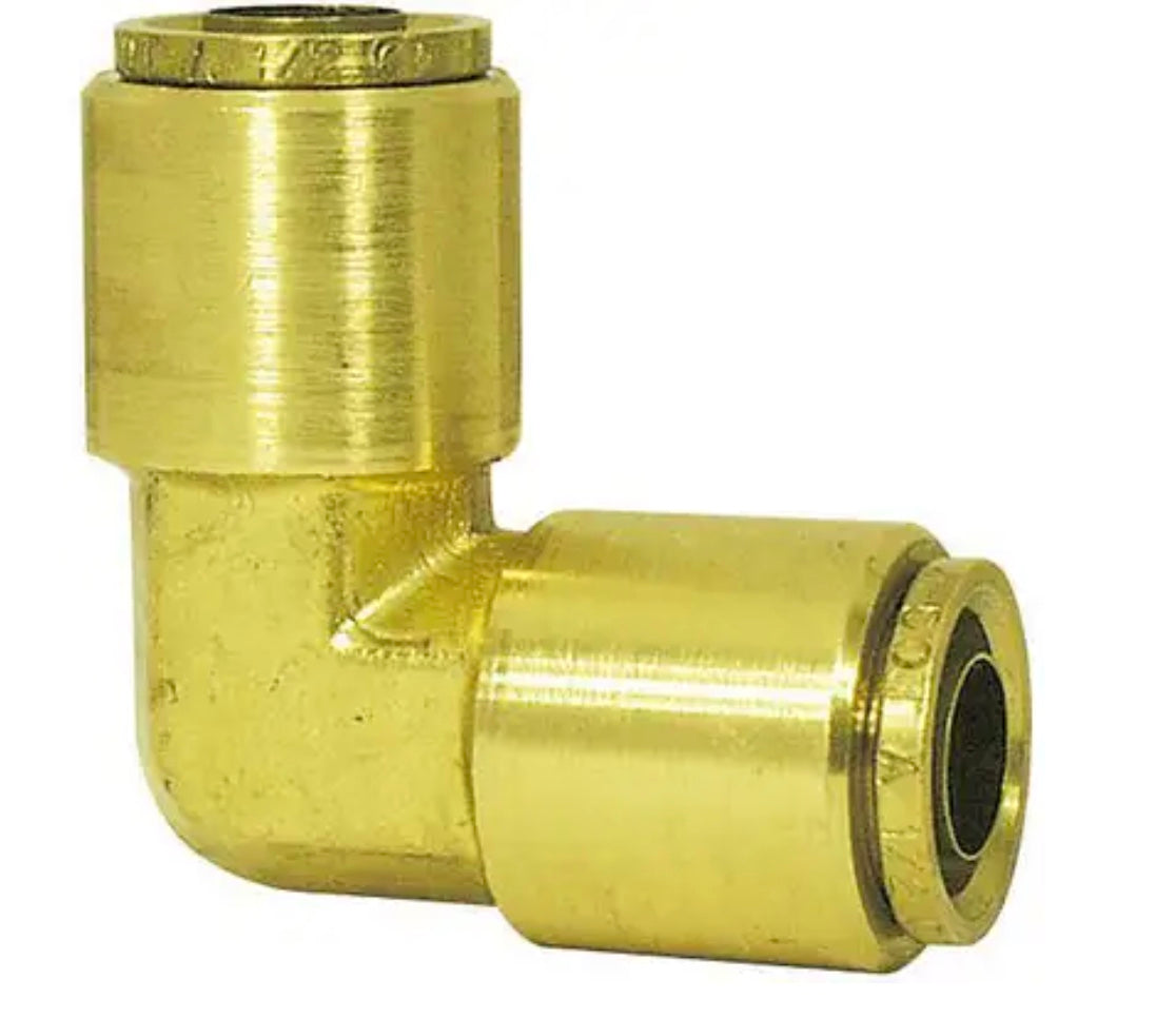 Codo de unión de presión para freno de aire, latón, 1/2" - 91207