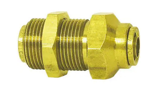 DOT Approved Air Brake Fitting Union, Push-To-Connect Fitting, Brass, 1/2 in. Tube OD - 91262