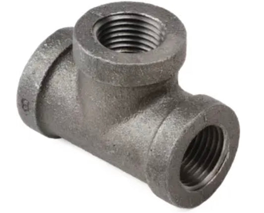 1/2" Class 150 Black Pipe Tee