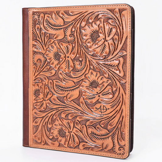 HAND TOOLED LEATHER PORTFOLIO