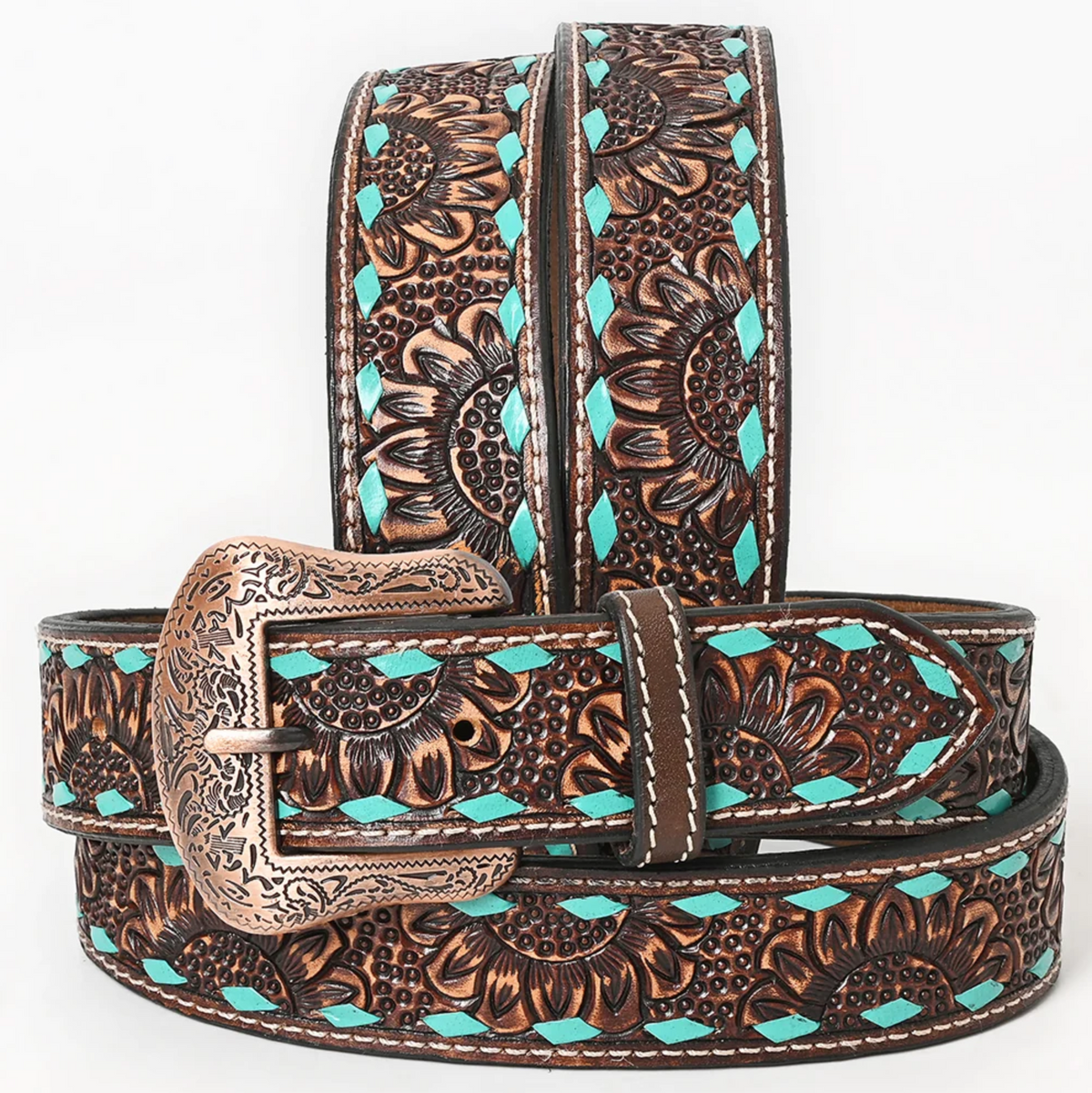 Hand Carved Western Leather Belt