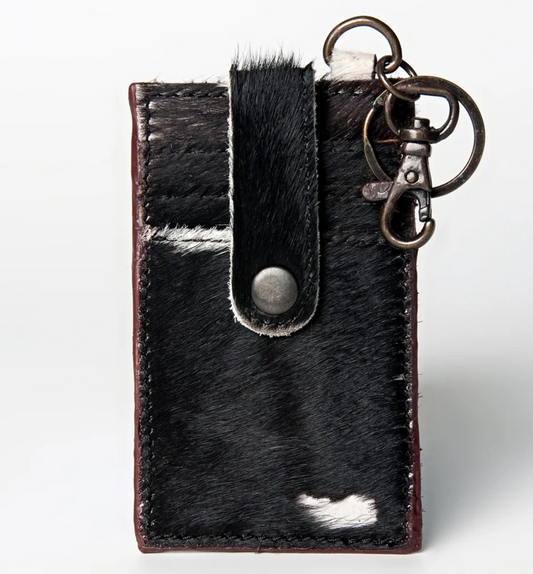 Cowhide Wallet Keychain
