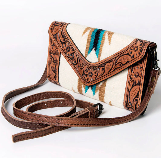 Handcrafted Hand Tooled Leather Saddle Blanket Envelope