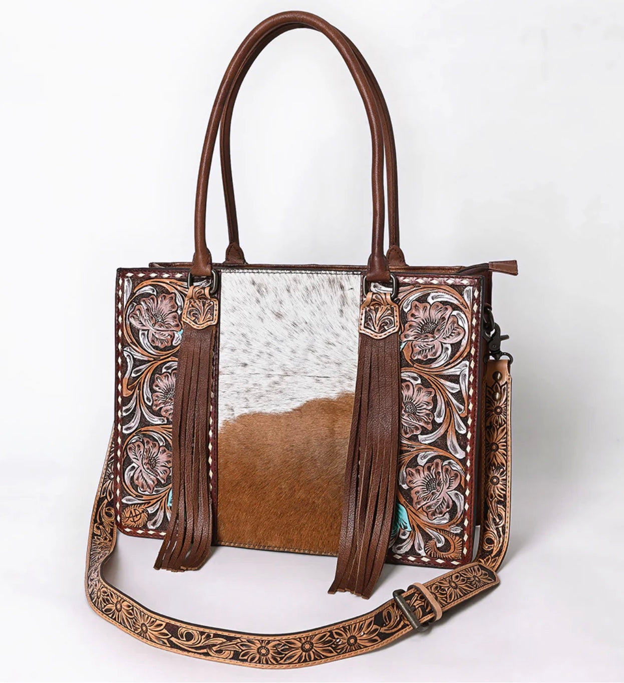 Hair-On Cowhide Fringe Tote Bag