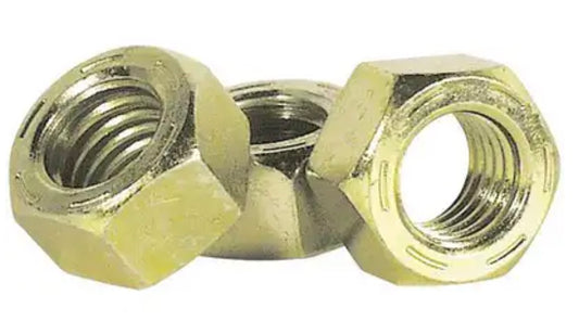 Grade 8 USS Hex Nut, 1/2"-13, Zinc Yellow, Medium Carbon Steel, Right Hand