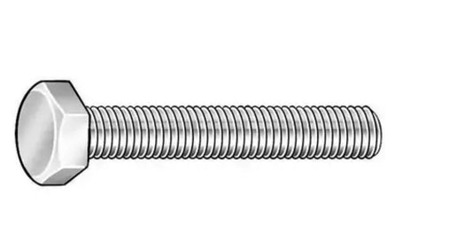 Class 10.9 Hex Head Cap Screw, M18-2.50 x 40 mm, Black Oxide, Carbon Steel