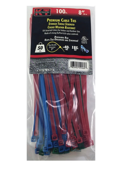 Bridas para cables de 8" - paquete de 100