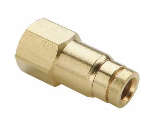 Conector recto hembra de latón, conexión a presión para freno de aire, 1/4 pulg. x 1/8 pulg.