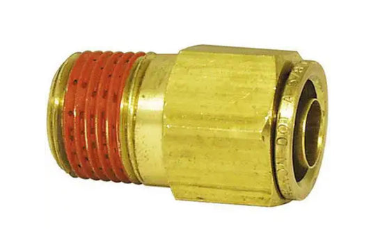 Conector recto macho de latón, freno de aire, conexión a presión, 3/8 pulg. x 1/8 pulg.