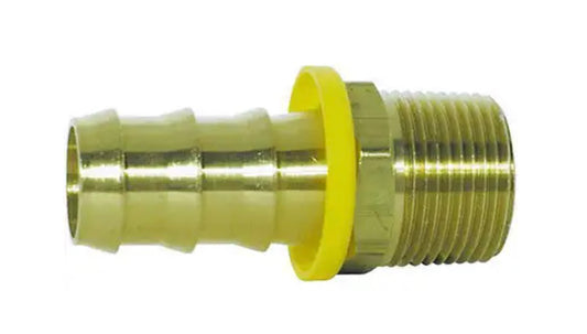 Conector macho rígido de latón Barb-Tite, serie 100 'B', 5/8" x 1/2"