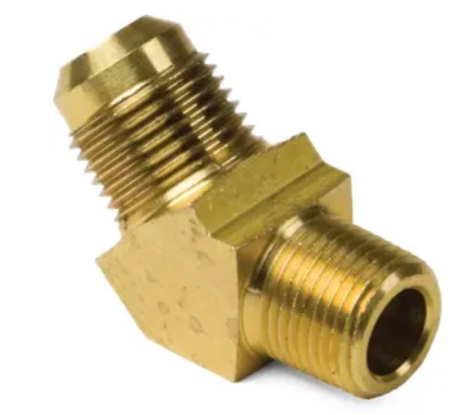 Codo macho de latón abocinado de 45° SAE de 3/8" x 1/4"