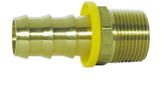 Conector macho rígido de latón Barb-Tite, serie 100 'B', 3/8" x 3/8"