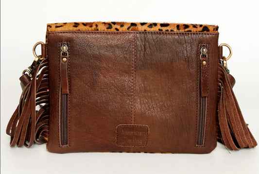 Hand Tooled Leather Hair-On Cowhide Envelope Women