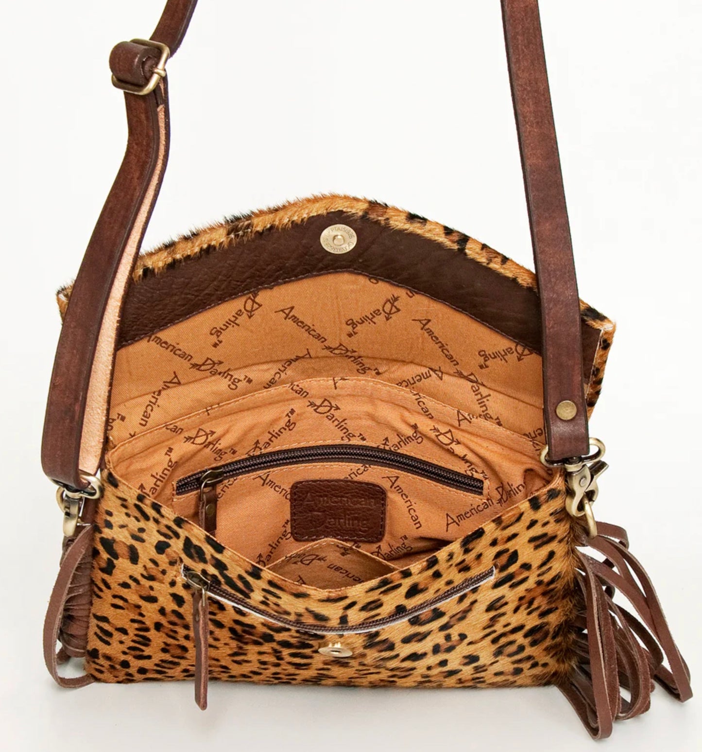 Hand Tooled Leather Hair-On Cowhide Envelope Women