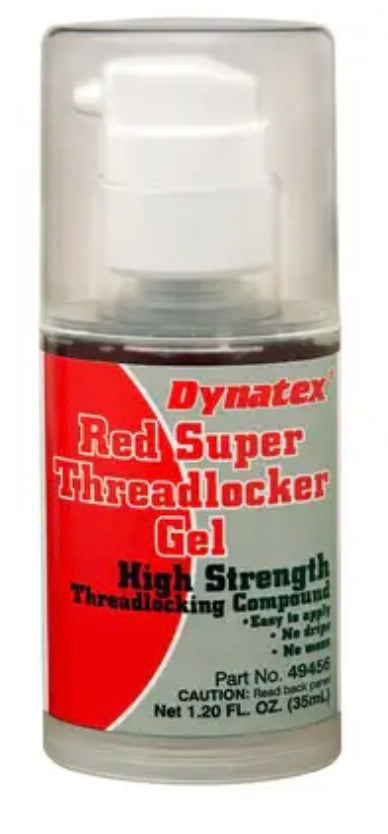 Fijador de roscas Dynatex de alta resistencia, dispensador de gel de 35 ml, gel rojo