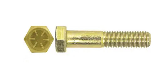 Tornillo de cabeza hexagonal USS de grado 8, 3/8"-16 x 3", zinc amarillo, acero de aleación