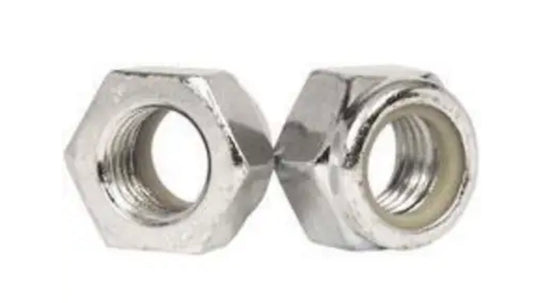 Tuerca de seguridad con inserto de nailon, M24-3.00, acero de grado 8, galvanizada